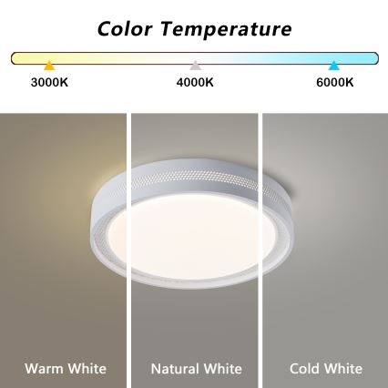 Brilagi - Plafonnier LED dimmable KREON LED/54W/230V 3000-6000K blanc Ø 38 cm + télécommande