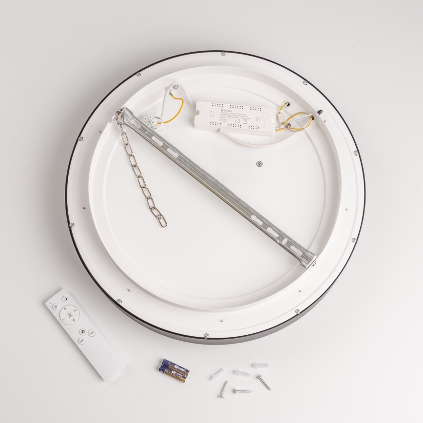 Brilagi - Plafonnier LED dimmable FALCON, 40 W, 230 V, 3000–6500 K, Ø 45 cm, noir, avec télécommande