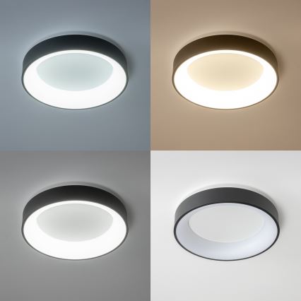 Brilagi - Plafonnier LED dimmable FALCON, 40 W, 230 V, 3000–6500 K, Ø 45 cm, noir, avec télécommande