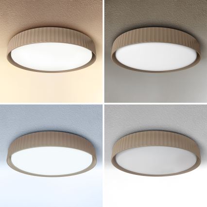 Brilagi - Plafonnier LED dimmable LUCIA LED/48W/230V 3000-6500K diam. 41 cm brun + télécommande