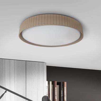 Brilagi - Plafonnier LED dimmable LUCIA LED/48W/230V 3000–6500K Ø 41 cm brun + télécommande