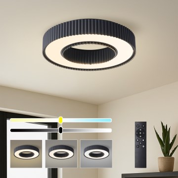 Brilagi - Plafonnier LED dimmable LUMIX LED/48W/230V 3000–6000K noir Ø 50 cm + télécommande