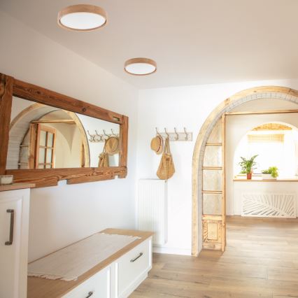 Brilagi - Plafonnier LED dimmable MANAROLA LED/24W/230V Ø 42 cm 3000-6500K chêne + télécommande