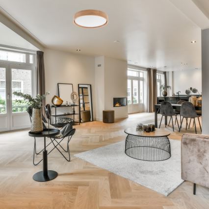 Brilagi - Plafonnier LED dimmable MANAROLA LED/24W/230V Ø 42 cm 3000-6500K chêne + télécommande