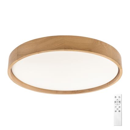Brilagi - Plafonnier LED dimmable MANAROLA REMOTE LED/36W/230V 3000-6500K Ø 51 cm chêne + télécommande