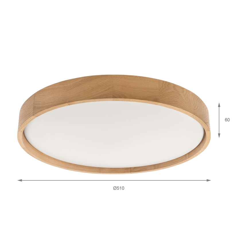Brilagi - Plafonnier LED dimmable MANAROLA REMOTE LED/36W/230V 3000-6500K Ø 51 cm chêne + télécommande