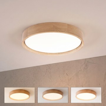 Brilagi - Plafonnier LED dimmable MANAROLA REMOTE LED/24W/230V 3000-6500K Ø 41 cm chêne + télécommande