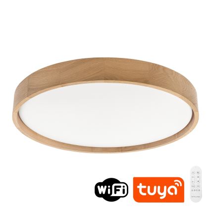 Brilagi - Plafonnier LED dimmable MANAROLA SMART LED/36W/230V 3000-6000K Wi-Fi Tuya Beacon Ø 51 cm chêne + télécommande