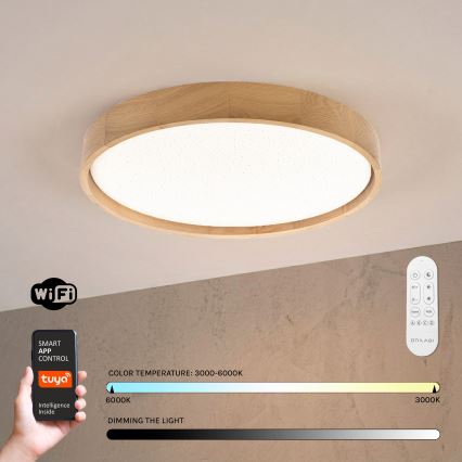 Brilagi - Plafonnier LED dimmable MANAROLA SMART STARS LED/36W/230V 3000-6000K Wi-Fi Tuya Beacon Ø 51 cm + télécommande