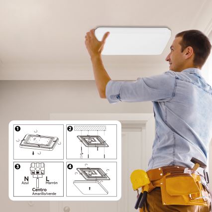 Brilagi - Plafonnier LED dimmable MILKY WAY LED/24W/230V 3000-6500K 37x37 cm + télécommande