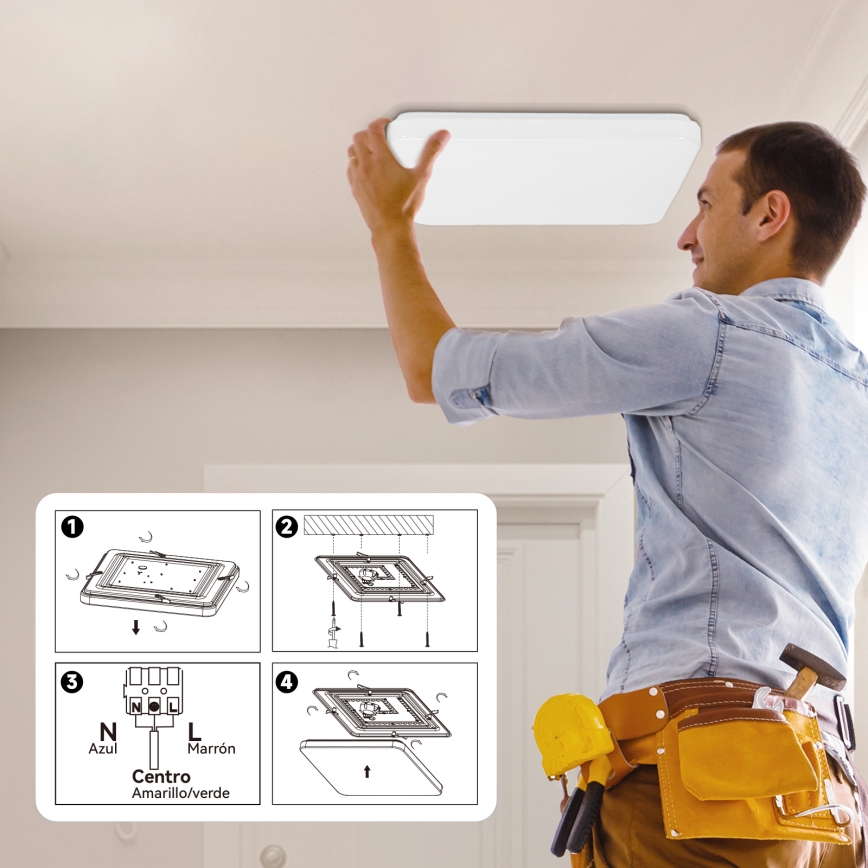 Brilagi - Plafonnier LED dimmable MILKY WAY LED/24W/230V 3000-6500K 37x37 cm + télécommande