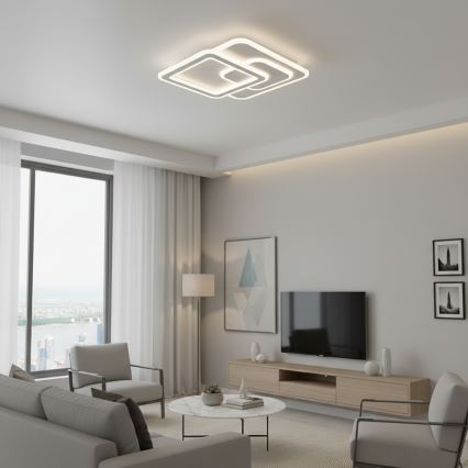 Brilagi - Plafonnier LED dimmable MODERN LED/80W/230V 3000-6000K 52,5x52,5 cm + télécommande