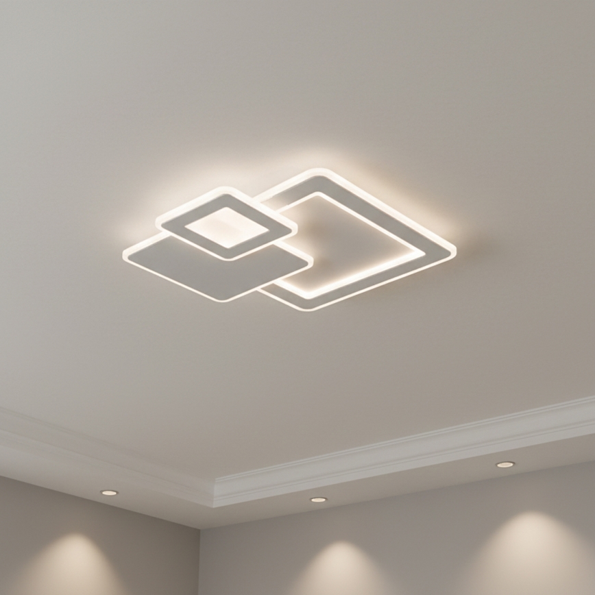 Brilagi - Plafonnier LED dimmable MODERN LED/93W/230V 3000-6000K 48,5x48,5 cm + télécommande