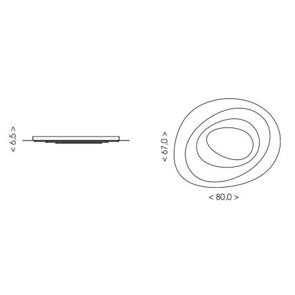 Brilagi - Plafonnier LED dimmable MODERN MAXI LED/87W/230V 3000-6000K 67x80 cm + télécommande