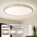 BRILAGI - Plafonnier LED dimmable MOLINA LED/128W/230V 3000-6000K chêne Ø 100 cm + télécommande
