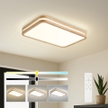 BRILAGI - Plafonnier LED dimmable MOLINA SQUARE LED/54W/230V 3000-6000K chêne 60x40 cm + télécommande
