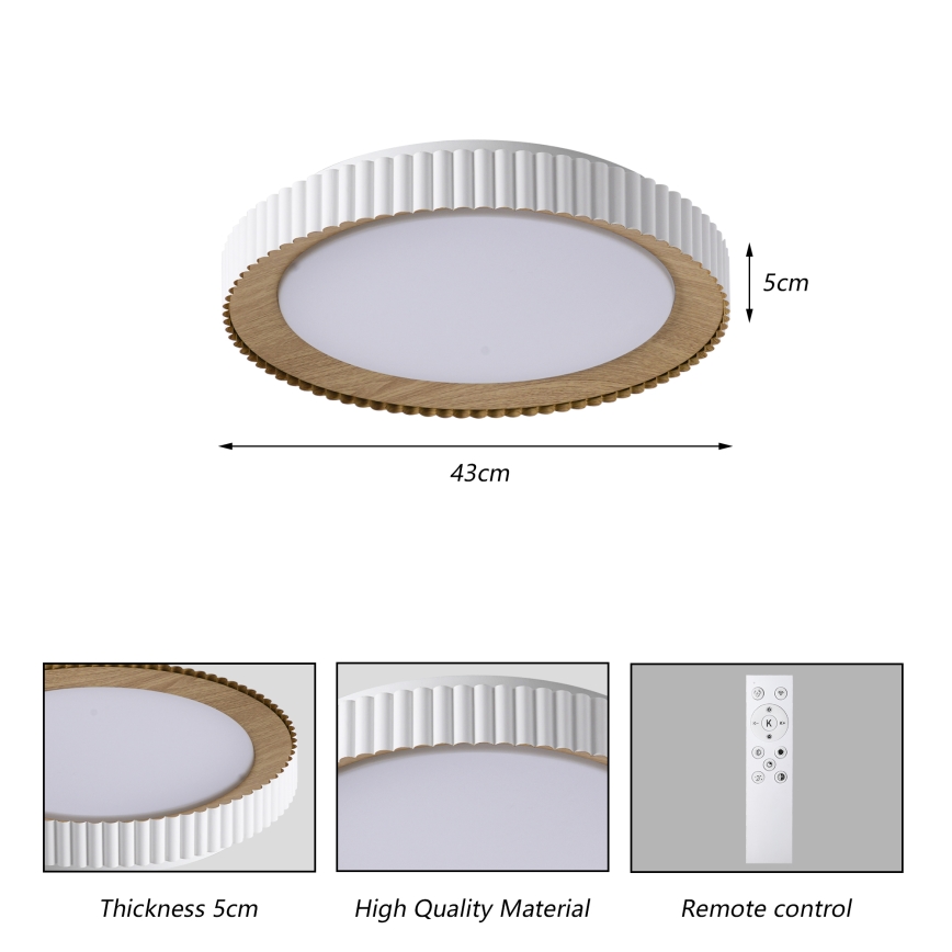 Brilagi - Plafonnier LED dimmable NEXO LED/48W/230V 3000-6000K blanc Ø 43 cm + télécommande