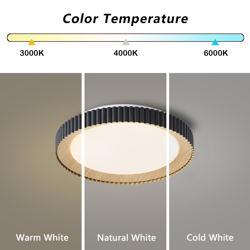 Brilagi - Plafonnier LED dimmable NEXO LED/48W/230V 3000-6000K noir Ø 43 cm + télécommande