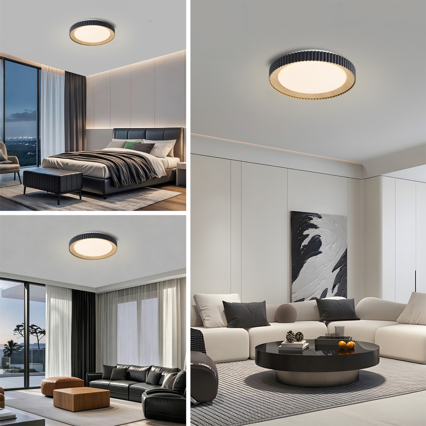 Brilagi - Plafonnier LED dimmable NEXO LED/48W/230V 3000-6000K noir Ø 43 cm + télécommande