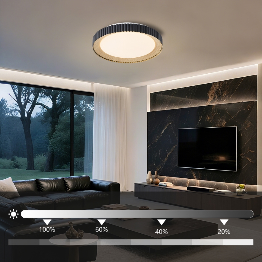 Brilagi - Plafonnier LED dimmable NEXO LED/48W/230V 3000-6000K noir Ø 43 cm + télécommande