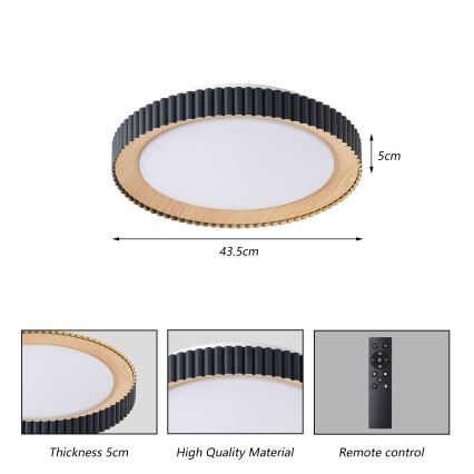 Brilagi - Plafonnier LED dimmable NEXO LED/48W/230V 3000-6000K noir Ø 43 cm + télécommande