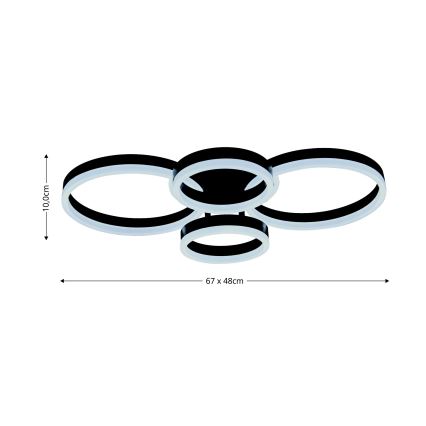 Brilagi - Plafonnier LED dimmable ORBITS LED/49W/230V 3000-6000K avec télécommande
