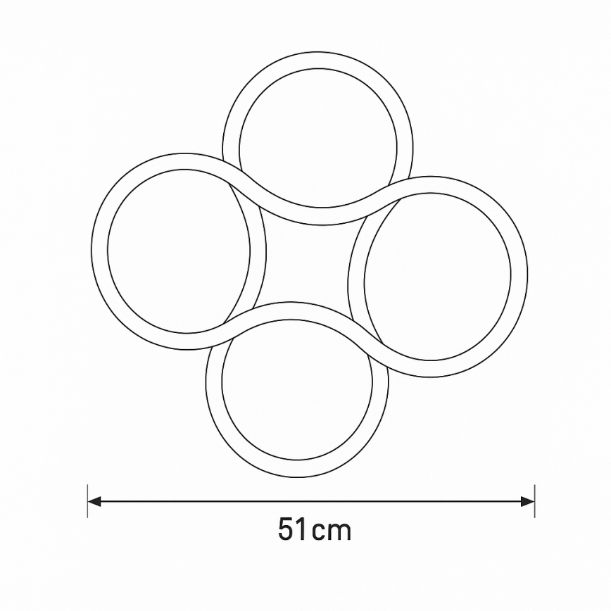 Brilagi - Plafonnier LED dimmable ORELLI LED/53W/230V Ø 51 cm 3000-6000K + télécommande