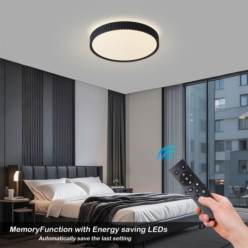 Brilagi - Plafonnier LED dimmable ORINO LED/54W/230V 3000-6000K noir Ø 43 cm + télécommande