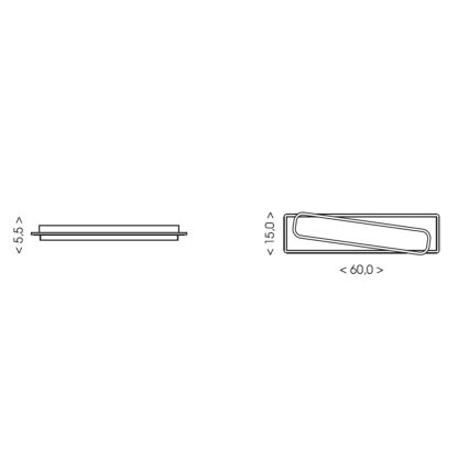 Brilagi - Plafonnier LED dimmable OUTLINE LED/52W/230V 3000-6000K 15x60 cm blanc/noir + télécommande