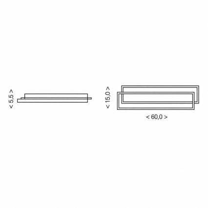 BRILAGI - Plafonnier LED dimmable OUTLINE LED/66W/230V 3000-6000K 15x60 cm blanc/noir + télécommande