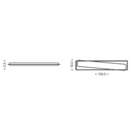 Brilagi - Plafonnier LED dimmable OUTLINE LED/90W/230V 3000-6000K 18x100 cm blanc/noir + télécommande