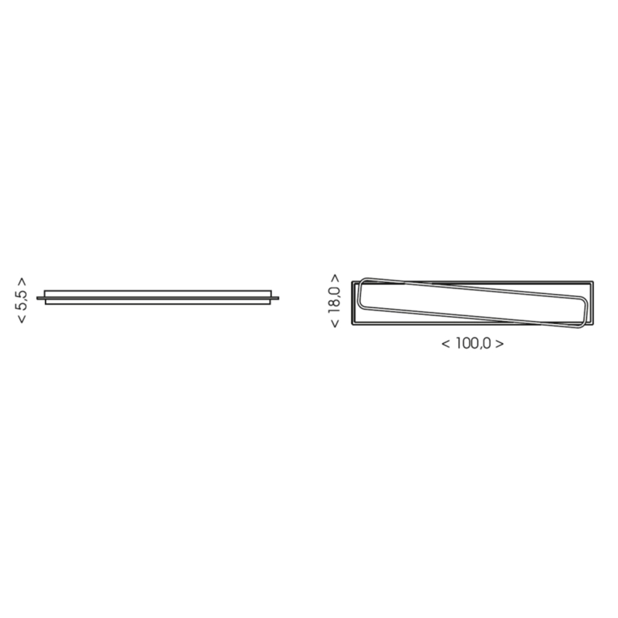 Brilagi - Plafonnier LED dimmable OUTLINE LED/90W/230V 3000-6000K 18x100 cm blanc/noir + télécommande
