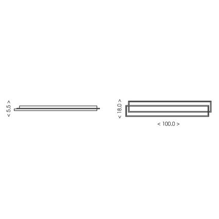 Brilagi - Plafonnier LED dimmable OUTLINE LED/90W/230V 3000-6000K 18x100 cm blanc/noir + télécommande