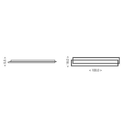 Brilagi - Plafonnier LED dimmable OUTLINE LED/90W/230V 3000-6000K 18x100 cm blanc/noir + télécommande
