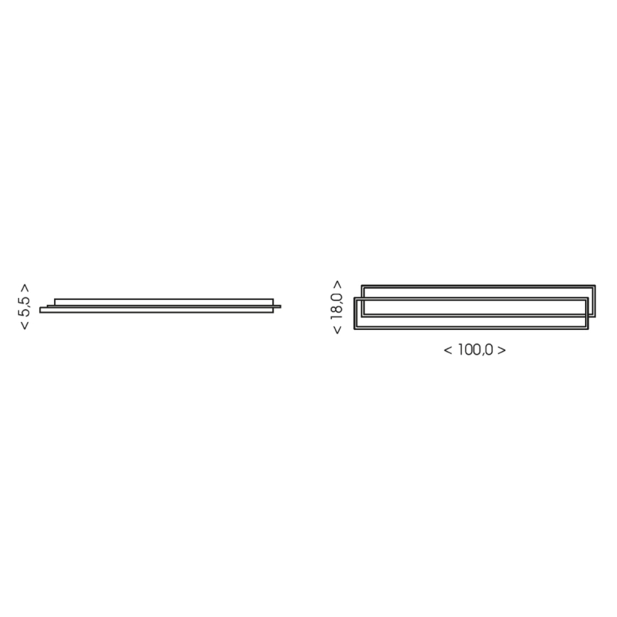 Brilagi - Plafonnier LED dimmable OUTLINE LED/90W/230V 3000-6000K 18x100 cm blanc/noir + télécommande