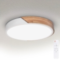 BRILAGI - Plafonnier LED dimmable PILANA LED/48W/230V chêne/blanc Ø 40 cm + télécommande incluse