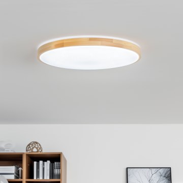 Brilagi - Plafonnier LED dimmable PINE LED/60W/230V en bois diam. 52 cm 3000-6500K + télécommande