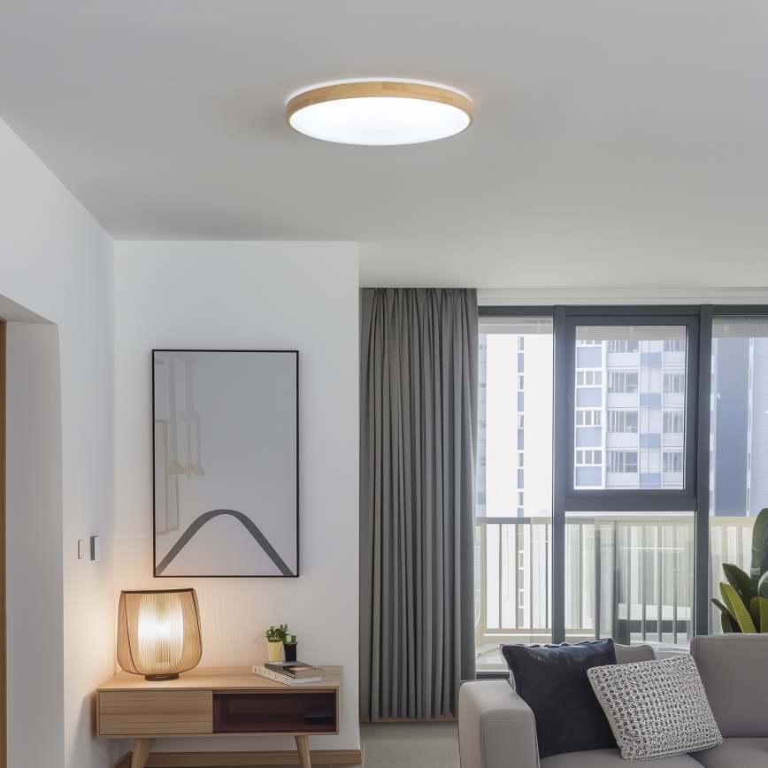 Brilagi - Plafonnier LED dimmable PINE LED/60W/230V Ø 52 cm 3000–6500 K + télécommande