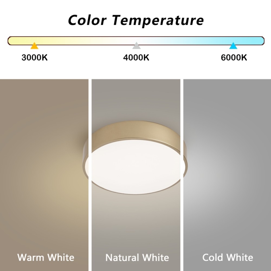 Brilagi - Plafonnier LED dimmable POOL LED/24W/230V 3000–6000 K Ø 20 cm doré + télécommande