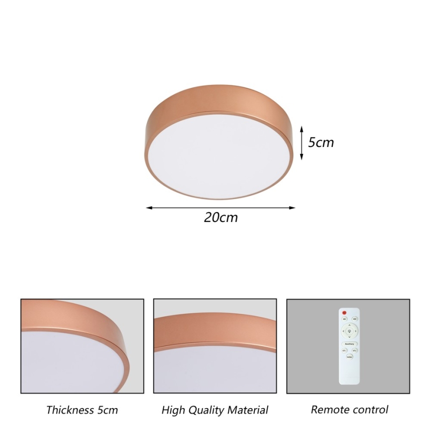 Brilagi - Plafonnier LED dimmable POOL LED/24W/230V 3000-6000K diam. 20 cm bronze + télécommande