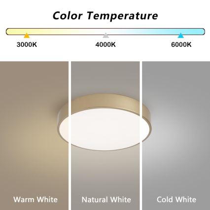 Brilagi - Plafonnier LED dimmable POOL LED/36W/230V 3000-6000K Ø 30 cm doré + télécommande