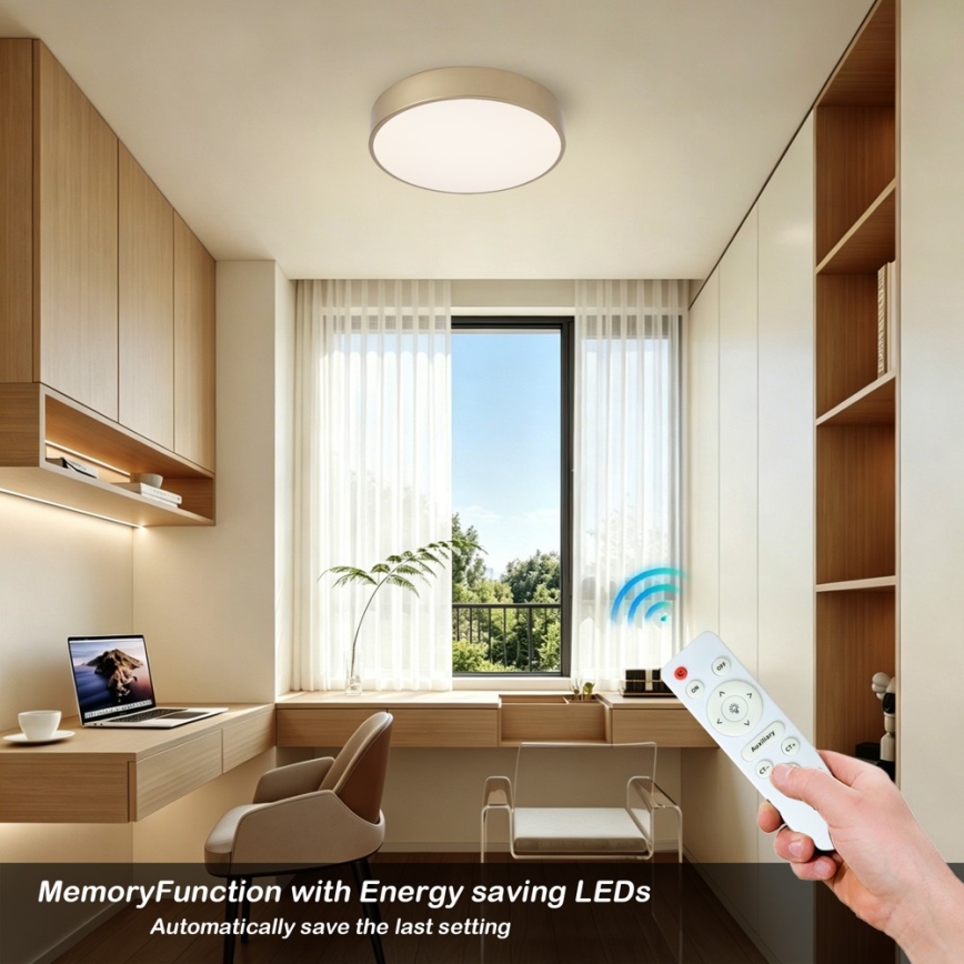 Brilagi - Plafonnier LED dimmable POOL LED/36W/230V 3000-6000K Ø 30 cm doré + télécommande