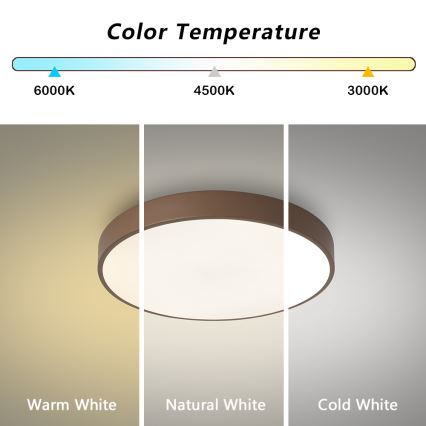 Brilagi - Plafonnier LED dimmable POOL LED/36W/230V 3000-6000K Ø 30 cm marron + télécommande