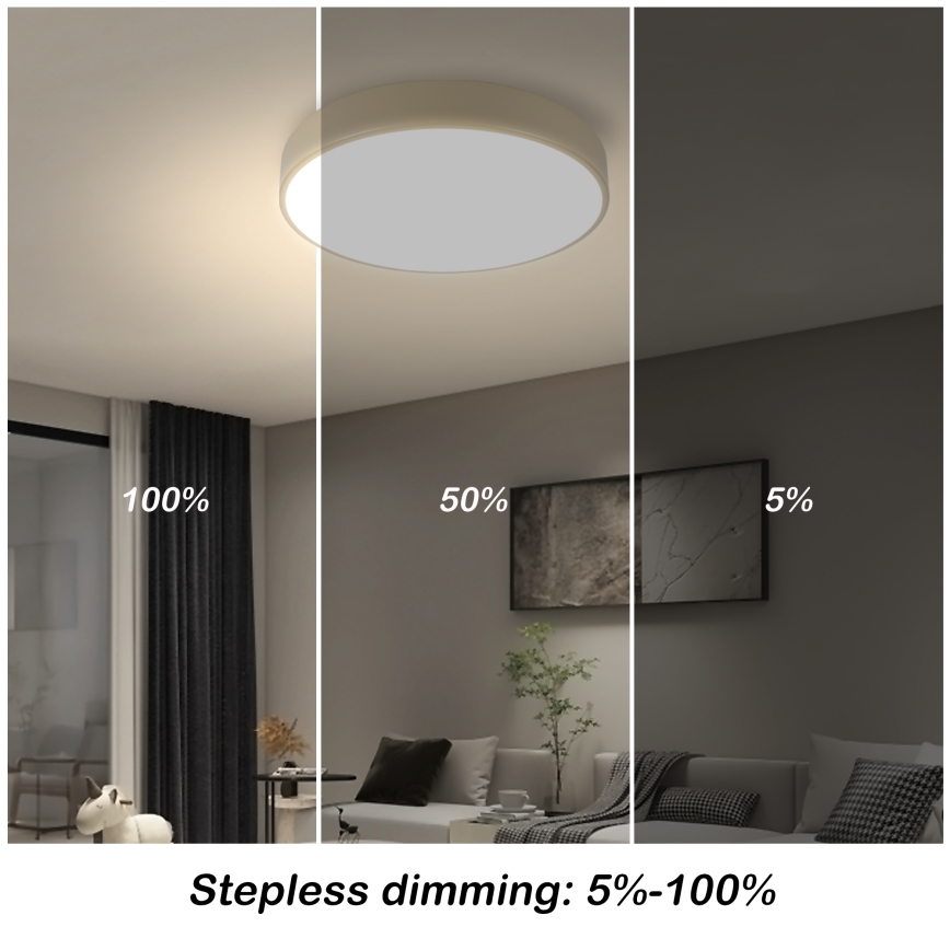 Brilagi - Plafonnier LED dimmable POOL LED/36W/230V 3000-6000K Ø 30 cm beige + télécommande