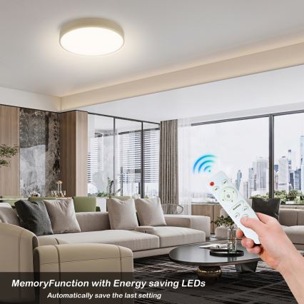 Brilagi - Plafonnier LED dimmable POOL LED/36W/230V 3000-6000K Ø 30 cm beige + télécommande