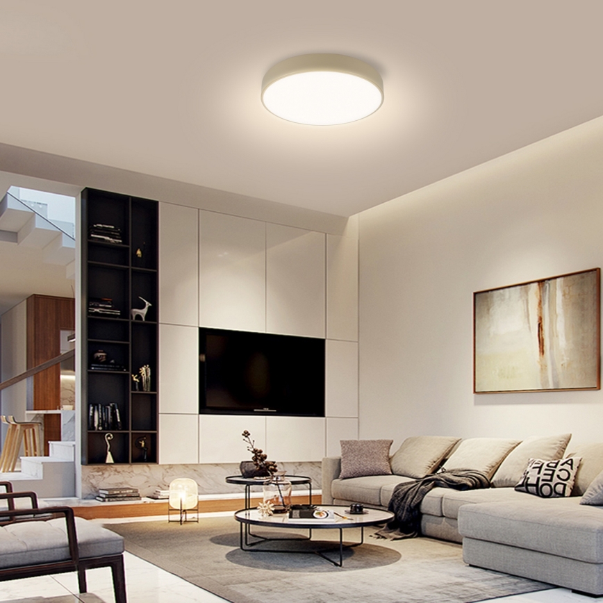 Brilagi - Plafonnier LED dimmable POOL LED/36W/230V 3000-6000K Ø 30 cm beige + télécommande