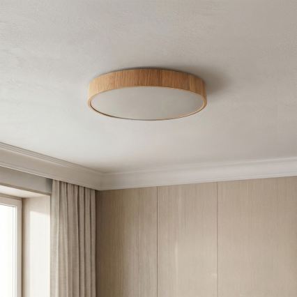 Brilagi - Plafonnier LED dimmable POOL LED/36W/230V 3000-6000K diam. 30 cm décor bois + télécommande