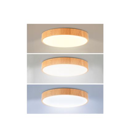 Brilagi - Plafonnier LED dimmable POOL LED/36W/230V 3000-6000K diam. 30 cm décor bois + télécommande