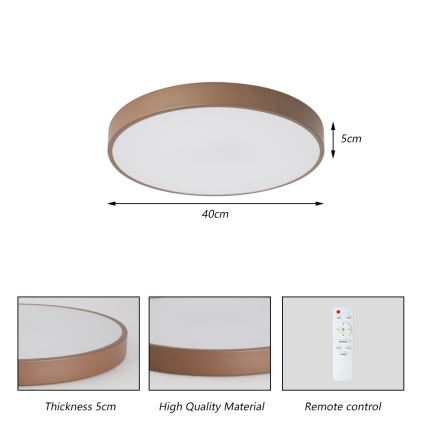 Brilagi - Plafonnier LED dimmable POOL LED/48W/230V 3000-6000K Ø 40 cm marron + télécommande