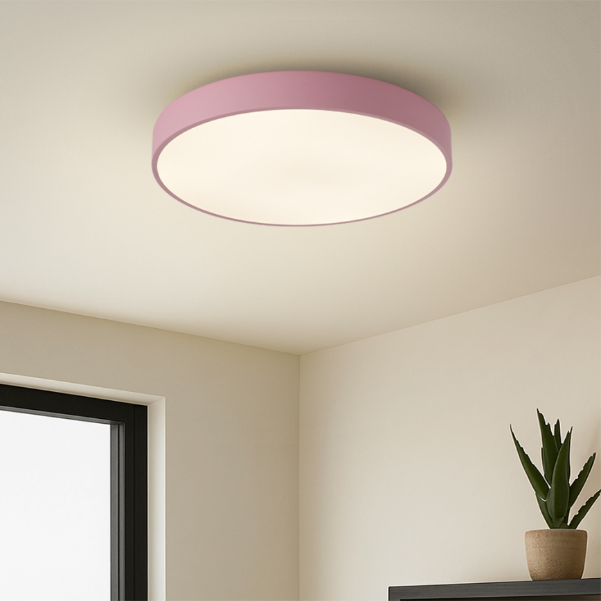 Brilagi - Plafonnier LED dimmable POOL 48W/230V 3000-6000K Ø 40 cm rose + télécommande